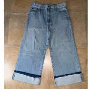 AG Adriano Goldschmied Women's Etta Wide Leg Jeans light wash two tone size 32